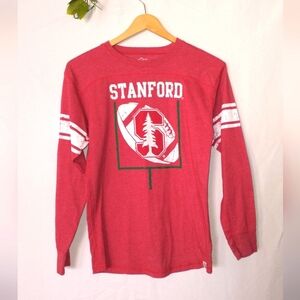Stanford Connecticut Football Red Long Sleeve Shirt Size Large